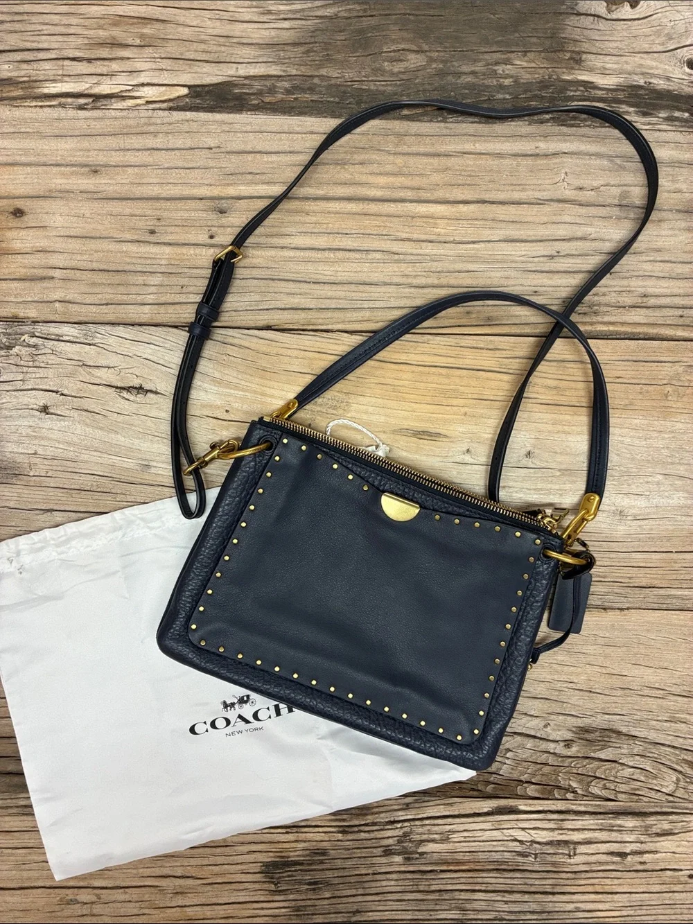Authentic Coach Dreamer Shoulder Bag in Midnight Navy 54070
